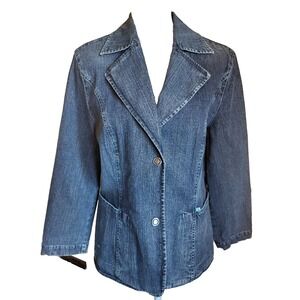 Bianca Denim Blazer, Size 10, Vintage,  Blue, Y2K, 90's, Ladies.